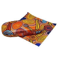 Hogarth Aboriginal Art Hardcover Glasses Case/Lens Cloth - Skipping Stones