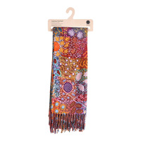 Koh Living Aboriginal Art Polyester Cashmere Scarf (70cm x 180cm) - Grandmother's Country