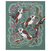 Kookaburra (Marle Green) - Aboriginal Design T-Shirt [size: Small]