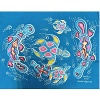 Children's Aboriginal Design T-Shirt - Egg Layers [Cyan]