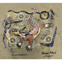 Children's Aboriginal Design T-Shirt - Ganyal (Lizard) [Tan]