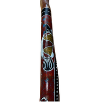 Eucalyptus (Woollybutt) handpainted Didgeridoo (1.36m) - Flared End with Fish