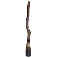 Eucalyptus (Ironbark) Handpainted Didgeridoo (1.15m) - Flared End with Lizard (Orange)