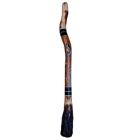 Eucalyptus (Ironbark) Handpainted Didgeridoo (1.30m) - Flared End with Kangaroo (Red)