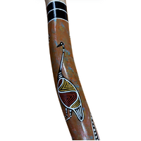 Eucalyptus (Ironbark) Handpainted Didgeridoo (1.37m) - Flared End with Emu (Orange)