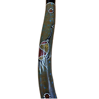 Eucalyptus (Ironbark) Handpainted Didgeridoo (1.3m) - Flared End with Brolga (Green)