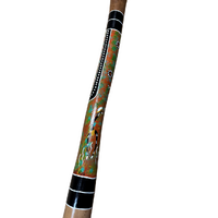 Eucalyptus (Boxwood) handpainted Didgeridoo (1.05M) Emu (Orange/Green)