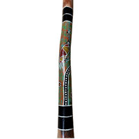 Eucalyptus (Boxwood) handpainted Didgeridoo (1.1M) Brolga (Orange/Green)