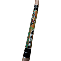 Eucalyptus (Boxwood)  handpainted Didgeridoo (1.1M) Kangaroo (Orange/Green)