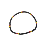 Aboriginal Stretch Necklace - 3 Colour Wooden Black Bead