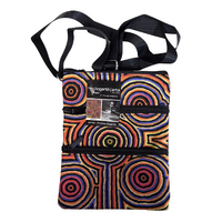 Hogarth Aboriginal Art 3 Zip Canvas Shoulder Bag - Campsites