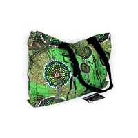 Bunabiri Aboriginal Art Canvas Bag - Hunters & Gatherers (Rainforest)