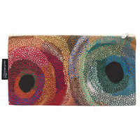 Martumili Aboriginal Art Cotton Zip Bag - Punmu Waterholes