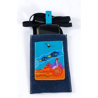 Diwana Dreaming Leather/Denim Canvas XBody Smartphone Case(20cm x 12.5cm) - Blue Tang Seranade