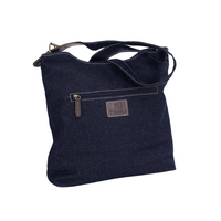 By Meeka Leather/Denim Canvas Shoulder/XBody Handbag (32cm X 37 X 8cm) - Sibling Bond