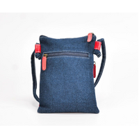 Muralappi Journey Genuine Leather/Denim Canvas Combination Shoulder Bag [23 X 17cm] - Family Bonds