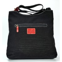 Nikki Dee Designs Genuine Leather/Canvas Combination Shoulder Bag [32 X 37 X 8cm] - Tracks on Country