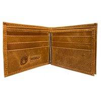 Better World Aboriginal Art Men's Leather Wallet - Sandhills (TAN)