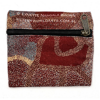 Better World Aboriginal Art Cotton Light Travel Pouch/Purse - Salt Lake