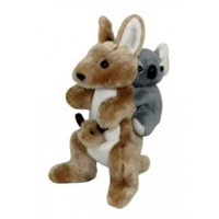 Plush Toy - Jill-a-Roo the Kangaroo with Joey & Koala (23cm]