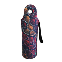 Utopia Aboriginal Art Neoprene Water Bottle Cooler - Gum Blossoms