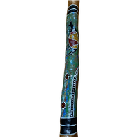 Eucalyptus handpainted Didgeridoo -  Kangaroo and Warrior