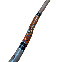 Eucalyptus handpainted Didgeridoo [1.0m] - Brolga (Red)