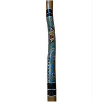 Eucalyptus handpainted Didgeridoo -  Goanna and Warrior