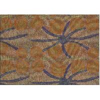 Bush Medicine Long Stripe  (NAVY BLUE) - Aboriginal design Fabric