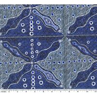 Bush Sweet Potato (Blue) - Aboriginal design Fabric