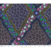 Bush Waterhole (Purple) - Aboriginal design Fabric