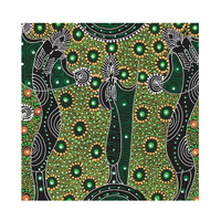 Dancing Spirit [Green] - Aboriginal design Fabric