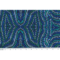 Honey Flowers (Blue) - Aboriginal design Fabric