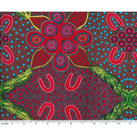 Leaves & Fruit (Red) - Aboriginal design Fabric