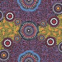 Meeting Places (Black) - Aboriginal design Fabric