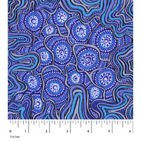 Meteors (Purple) - [SCRAP 1.1M]  Aboriginal design Fabric