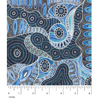 Regeneration (Blue) [SCRAP 0.30M] - Aboriginal design Fabric