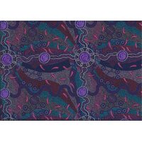 Roaring Forties (Purple) SCRAP 1.35M - Aboriginal design Fabric