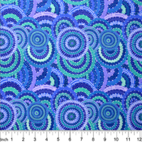 Women's Body Dreaming (Blue) [SCRAP 1M] - Aboriginal design Fabric