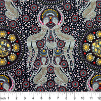 Women Collecting Bush Food (Brown) [SCRAP 1M] - Aboriginal design Fabric