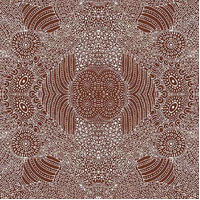 Waterholes (Brown) - Aboriginal design Fabric