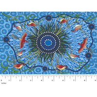 Yeerung (Blue) - Aboriginal design Fabric