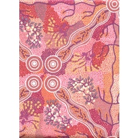 Yuendamu Bush Tomato (Rust) - Aboriginal design Fabric