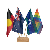 Aboriginal/TSI/Australian + Pride 4 Flag Desk Set - Rainbow