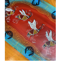 Original Aboriginal Art Stretched Canvas (1.20m x 0.6m) - Creation of Country and Brolga Dance