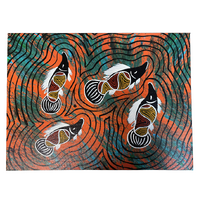 Original Aboriginal Art Painting Stretched Canvas (30x40) - Fish in a Billabong