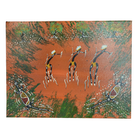 Original Aboriginal Art Painting Stretched Canvas (35x46) - Hunting and Gathering