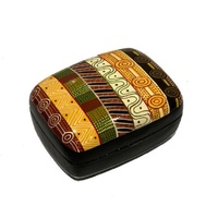 Better World Aboriginal Art Lacquered Large Trinket Box - Jilamara