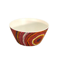 Utopia Aboriginal Art Bamboo Small Bowl - Sunrise of my Mothers Country 