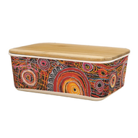 Utopia Aboriginal Art Bamboo Lunch Box - Awelye (Women's Ceremony)